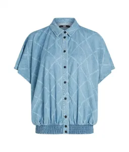 Košeľa Karl Lagerfeld Short Logo Denim Shirt Modrá L