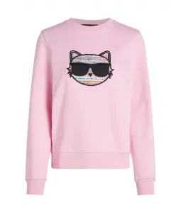 Mikina Karl Lagerfeld Boucle Choupette Sweatshirt Ružová Xs