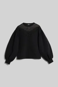Mikina Karl Lagerfeld Fan Lace Sweatshirt Čierna M