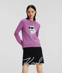 Mikina Karl Lagerfeld Ikonik 2.0 Choupette Sweat Fialová Xl