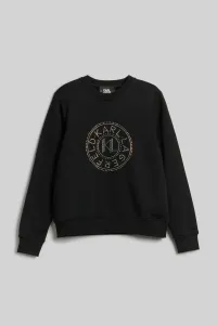 Mikina Karl Lagerfeld Rhinestone Logo Sweatshirt Čierna Xl