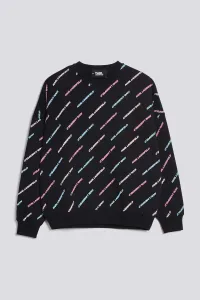 Mikina Karl Lagerfeld Aop Future Logo Sweatshirt Čierna M