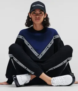 Mikina Karl Lagerfeld Bi-Colour Logo Sweatshirt Čierna Xs