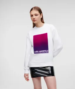 Mikina Karl Lagerfeld Flock Logo Sweatshirt Biela S