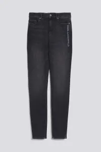 Džínsy Karl Lagerfeld Black Skinny Denim Logo Pants Šedá 24 #3771274