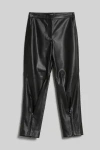 Nohavice Karl Lagerfeld Faux Leather Zip Pants Čierna 44