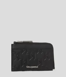 Púzdro Na Platobné Karty Karl Lagerfeld K/Loom Zip Cardholder Lea Čierna None