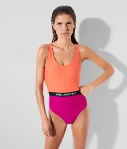 Plavky Karl Lagerfeld Colour Block Swimsuit Ružová L