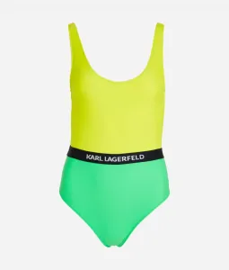 Plavky Karl Lagerfeld Colour Block Swimsuit Zelená L