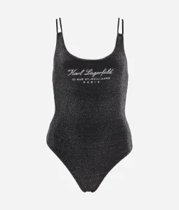 Plavky Karl Lagerfeld Hotel Karl Lurex Swimsuit Čierna M