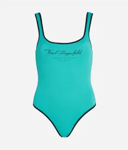 Plavky Karl Lagerfeld Hotel Karl Swimsuit Zelená S
