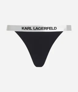 Plavky Karl Lagerfeld Logo Bikini Bottom W/ Elastic Čierna L