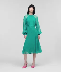 Šaty Karl Lagerfeld Ceremony Midi Dress Zelená 40