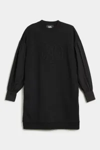 Šaty Karl Lagerfeld Fabric Mix Sweatdress Čierna Xl
