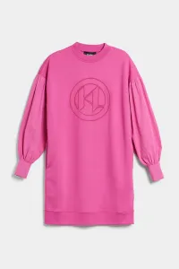 Šaty Karl Lagerfeld Fabric Mix Sweatdress Ružová M