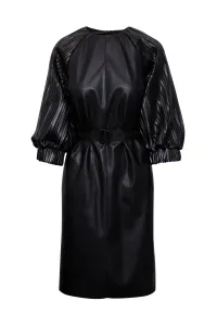 Šaty Karl Lagerfeld Faux Leather Dress Čierna 38