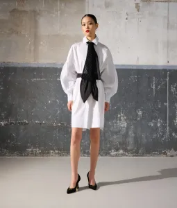 Šaty Karl Lagerfeld Huns Pick Kl Necktie Dress Biela 38