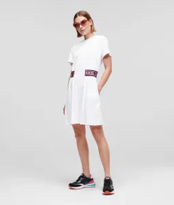 Šaty Karl Lagerfeld Jersey Dress W/Logo Waist Biela M
