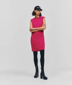 Šaty Karl Lagerfeld Jersey Dress W/ Shoulder Pads Ružová L