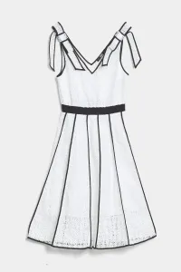 Šaty Karl Lagerfeld Kl Embroidered Lace Dress Biela 38