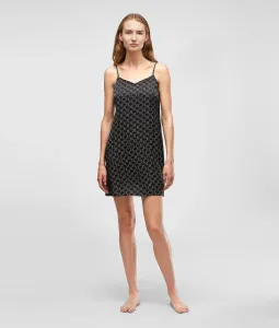 Šaty Karl Lagerfeld Kl Monogram Slip Dress Čierna M