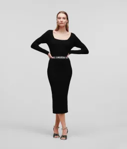 Šaty Karl Lagerfeld Lslv Knit Dress Čierna M