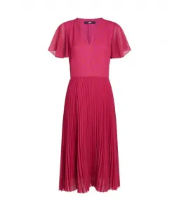 Šaty Karl Lagerfeld Pleated Dress Ružová 38