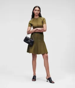 Šaty Karl Lagerfeld S/Slv Knitted Logo Dress Zelená Xs