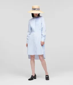 Šaty Karl Lagerfeld Stripe Poplin Shirt Dress Modrá 40