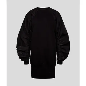 Šaty Karl Lagerfeld Taffeta Sleeve Sweat Dress Čierna Xs