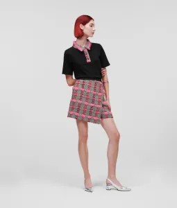 Sukňa Karl Lagerfeld Boucle Knit Skirt Ružová S