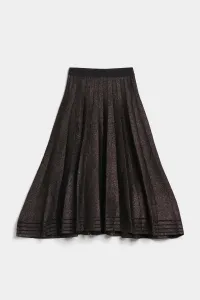 Sukňa Karl Lagerfeld Lurex Knit Pleated Skirt Čierna Xl
