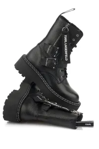 Topánky Na Platforme Karl Lagerfeld Patrol Ii Buckle Strap Hi Boot Čierna 35