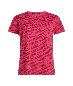 Tričko Karl Lagerfeld Aop Logo T-Shirt Červená Xl