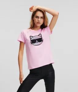 Tričko Karl Lagerfeld Boucle Choupette T-Shirt Ružová S