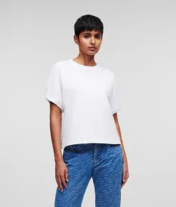 Tričko Karl Lagerfeld Drawcord Sleeve T-Shirt Biela M