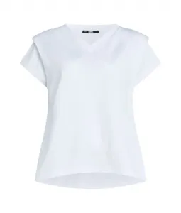 Tričko Karl Lagerfeld Feminine V-Neck T-Shirt Biela M