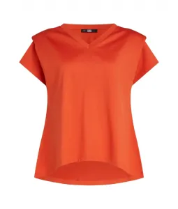 Tričko Karl Lagerfeld Feminine V-Neck T-Shirt Oranžová L