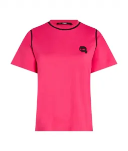 Tričko Karl Lagerfeld Ikonik 2.0 T-Shirt W Piping Ružová M