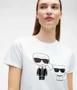 Tričko Karl Lagerfeld Ikonik Karl & Choupette Tee Biela Xs #3779744