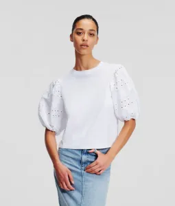 Tričko Karl Lagerfeld Lace T-Shirt Biela M