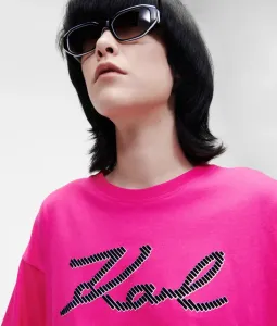 Tričko Karl Lagerfeld Logo T-Shirt Ružová L