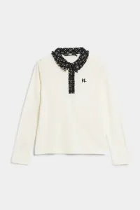 Tričko Karl Lagerfeld Long Sleeve Boucle Polo Biela M