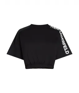 Tričko Karl Lagerfeld Nylon Mix T-Shirt Čierna S