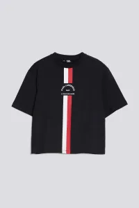 Tričko Karl Lagerfeld Rsg Monogram Cropped T-Shirt Čierna Xl