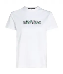 Tričko Karl Lagerfeld Seasonal Logo Regular T-Shirt Biela Xs