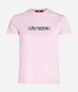 Tričko Karl Lagerfeld Seasonal Logo Regular T-Shirt Ružová M