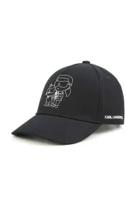 Detská bavlnená čiapka Karl Lagerfeld čierna farba, s potlačou #8750542