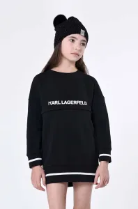 Detská čiapka Karl Lagerfeld čierna farba biela, z tenkej pleteniny #8765893