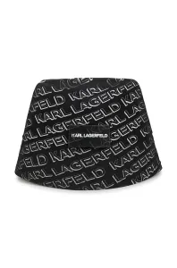 Detský bavlnený klobúk Karl Lagerfeld čierna farba, bavlnený #8617470